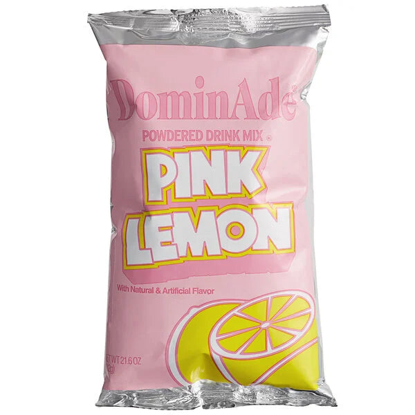 DominAde 21.6 oz. Pink Lemon Drink Mix - 12/Case