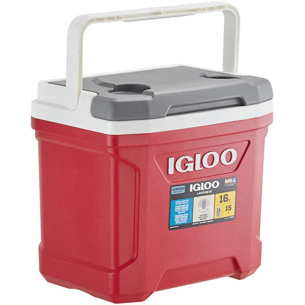 Igloo 32627 Industrial Red Latitude 16 Qt. Cooler with Top Swing Handle