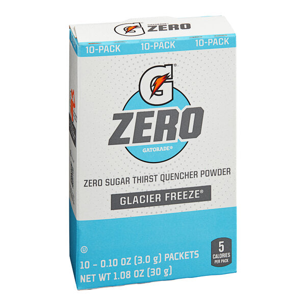 Gatorade Thirst Quencher Zero Sugar Glacier Freeze Sports Drink Powder Single Serve Stick - 120/Case