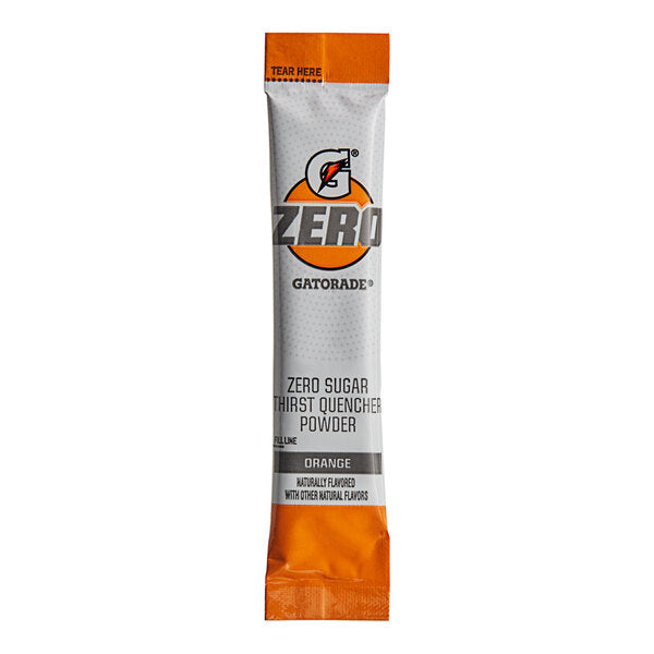 Gatorade Thirst Quencher Zero Sugar Orange Sports Drink Powder Single Serve Stick - 120/Case