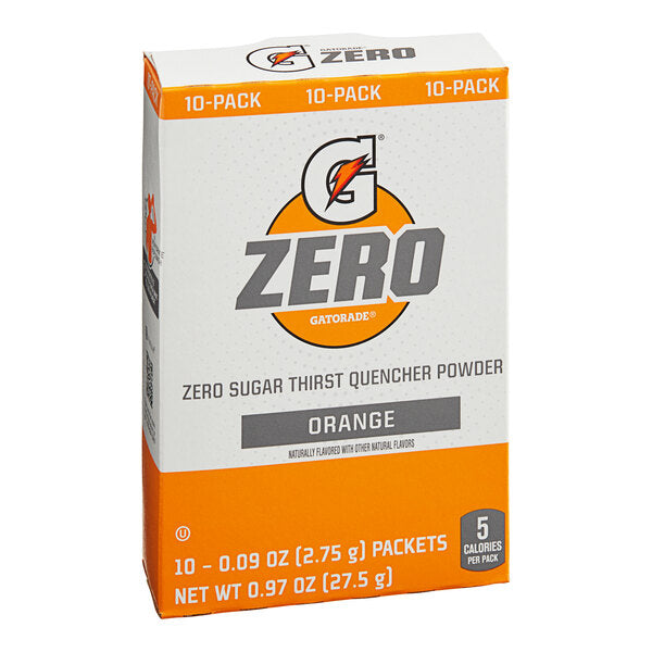 Gatorade Thirst Quencher Zero Sugar Orange Sports Drink Powder Single Serve Stick - 120/Case