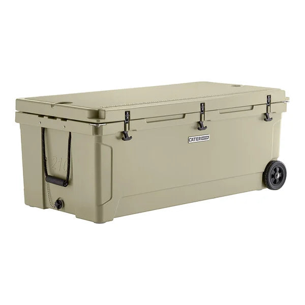 CaterGator CG200TANW Tan 210 Qt. Mobile Rotomolded Extreme Outdoor Cooler / Ice Chest