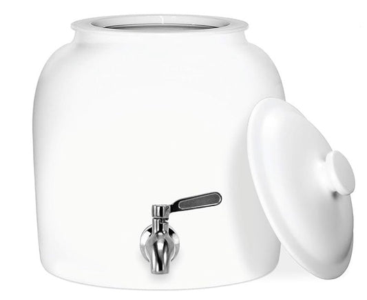 GEO Porcelain Ceramic Crock Water Dispenser - White