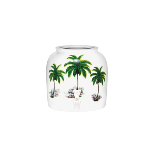 GEO Porcelain Ceramic Crock Water Dispenser - Palm Trees