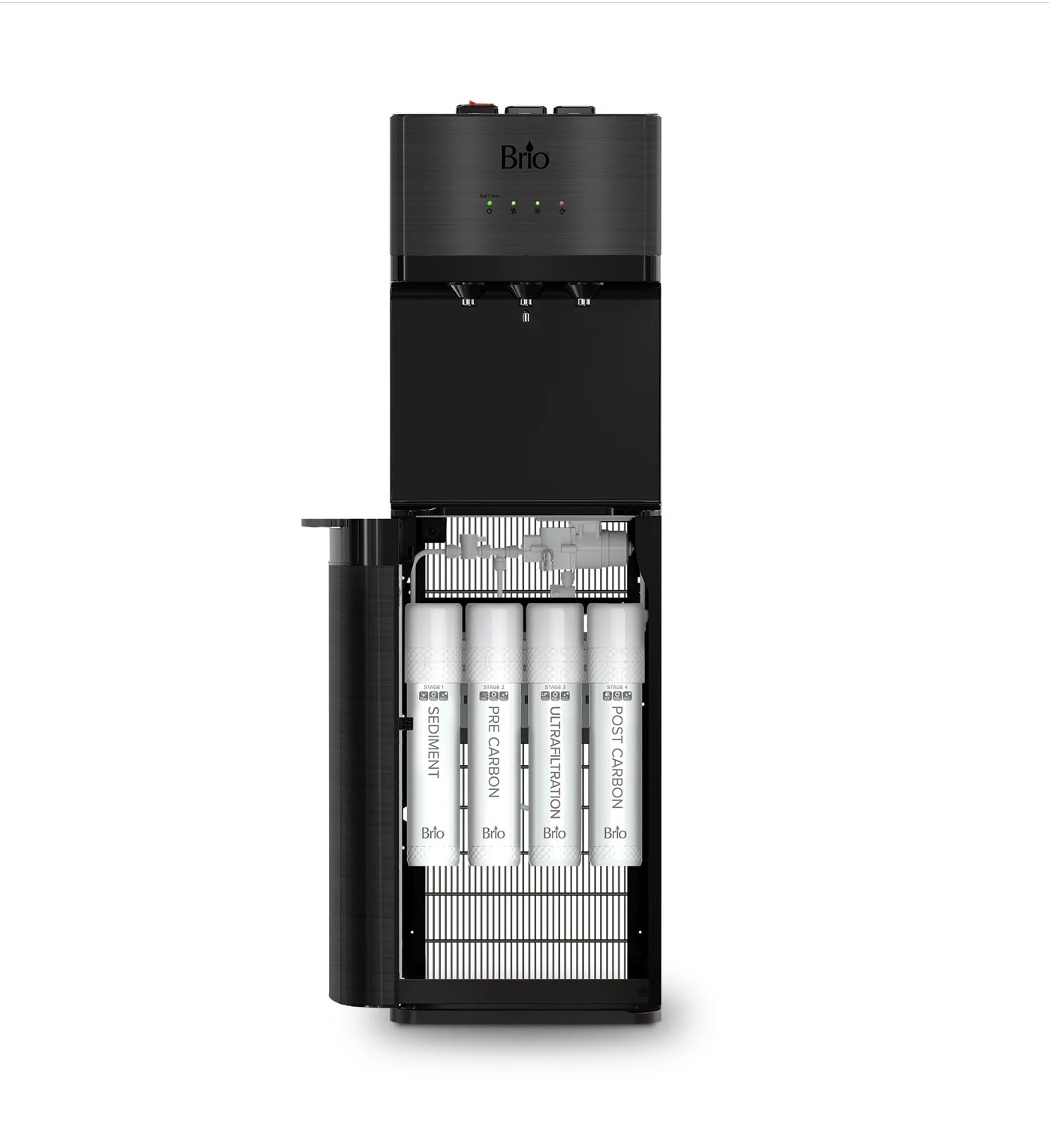 BRIO 500 Series 4-Stage UF Bottleless Water Cooler Black Stainless