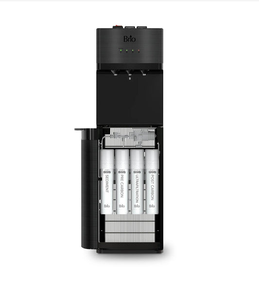 BRIO 500 Series 4-Stage UF Bottleless Water Cooler Black Stainless