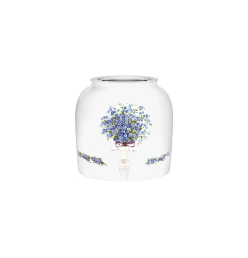 GEO Porcelain Ceramic Crock Water Dispenser - Forget me not