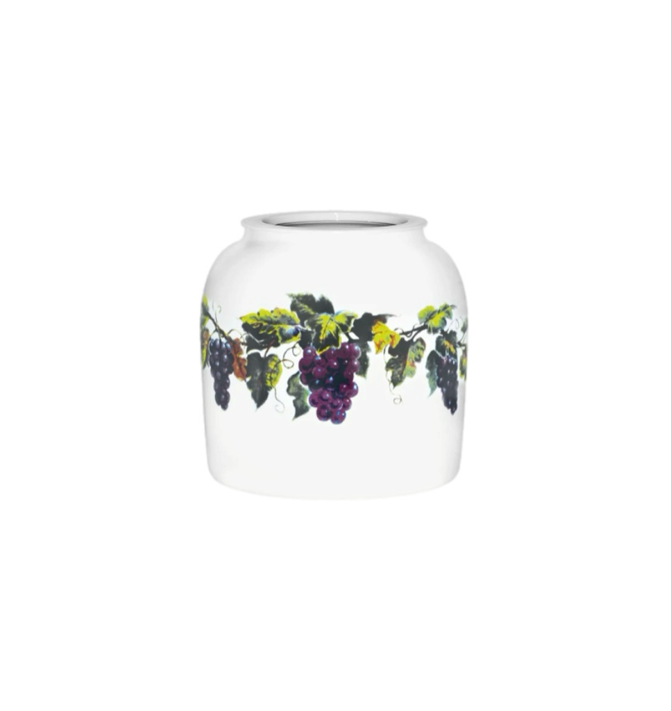 GEO Porcelain Ceramic Crock Water Dispenser - Grapes Leaves