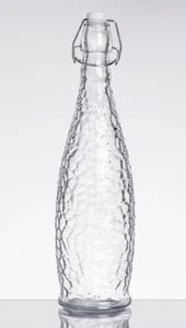 32 oz. Textured Glass Water Bottle with Clear Swing Top Lid